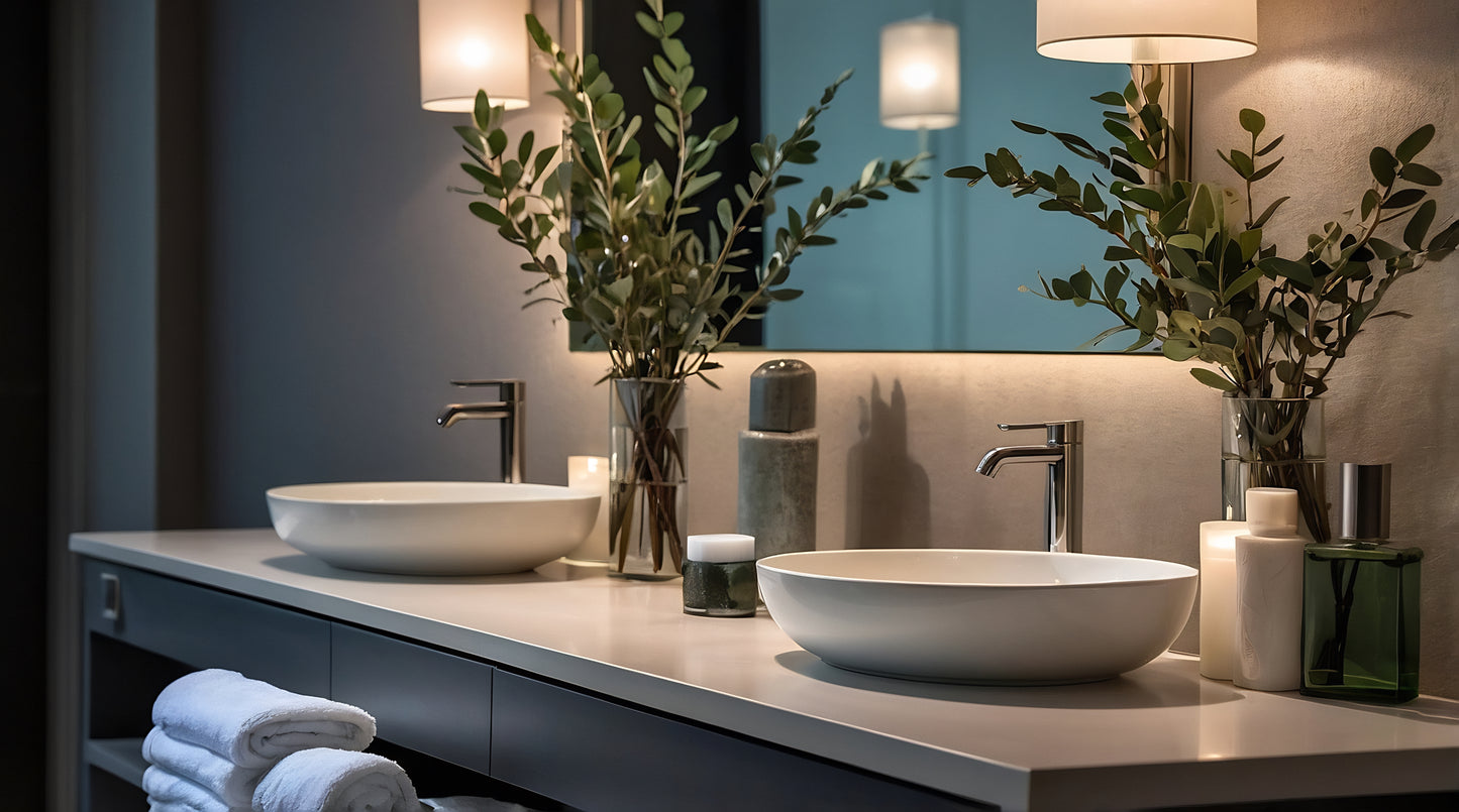 Double Sink Freestanding, White, Bathroom Vanity