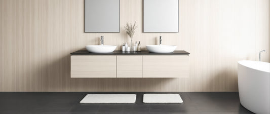 Double Sink Wall Mount / Floating, White, Bathroom Vanity