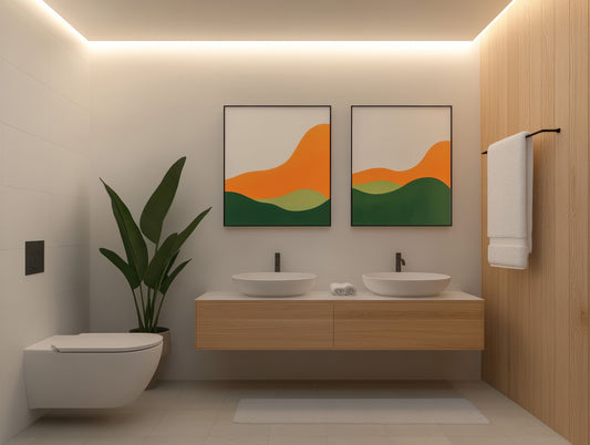 Double Sink Wall Mount / Floating, White, Bathroom Vanity