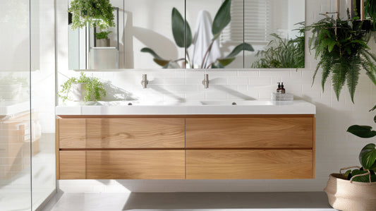 Double Sink Wall Mount / Floating, White, Bathroom Vanity