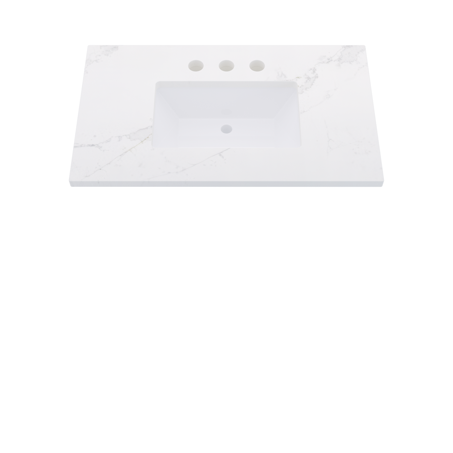 37" Vanderloc Silestone® Quartz Bathroom Vanity Top | Single Rectangle Sink | Centered in Et Calacatta Gold