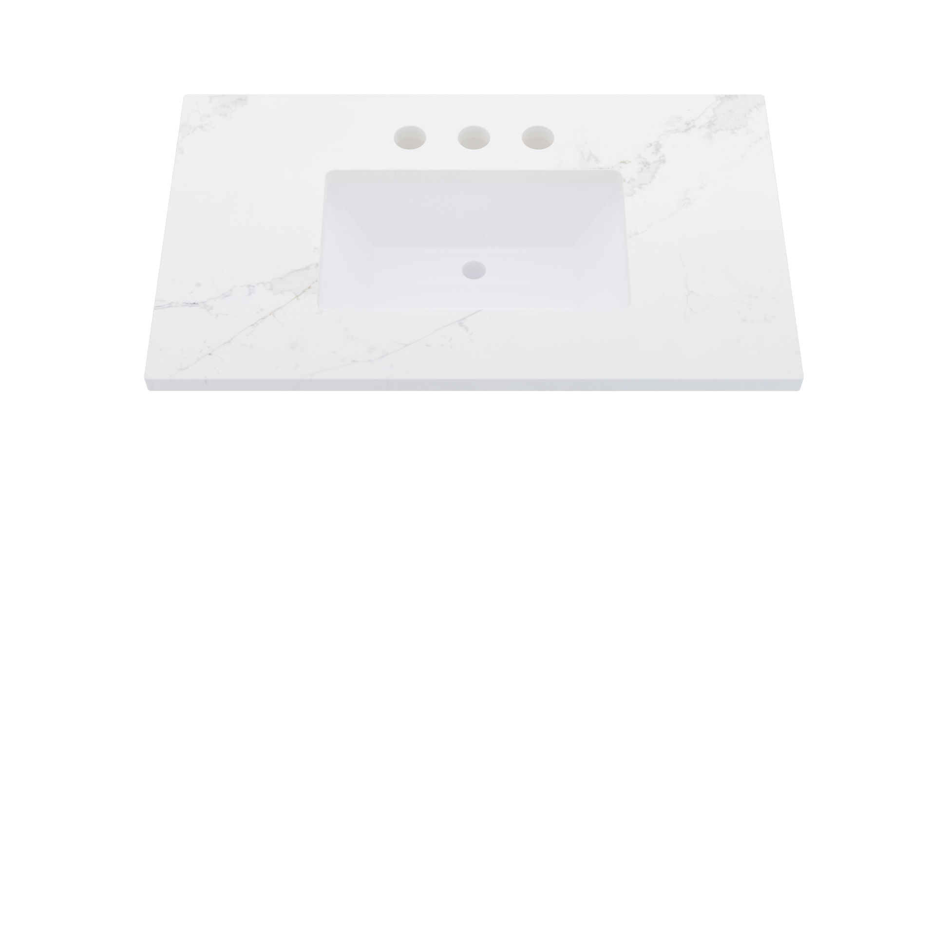 37" Vanderloc Silestone® Quartz Bathroom Vanity Top | Single Rectangle Sink | Centered in Et Calacatta Gold