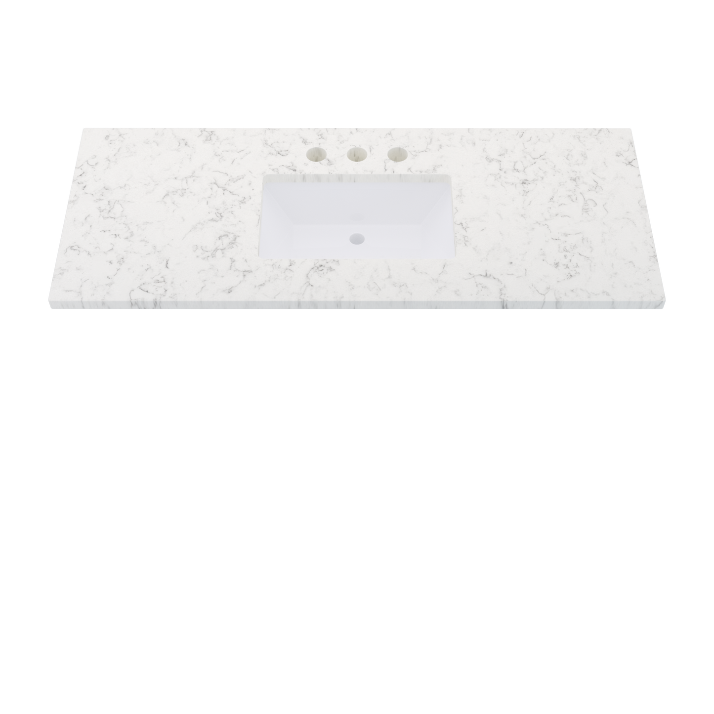 55" Vanderloc Silestone® Quartz Bathroom Vanity Top | Single Rectangle Sink | Centered in Lyra