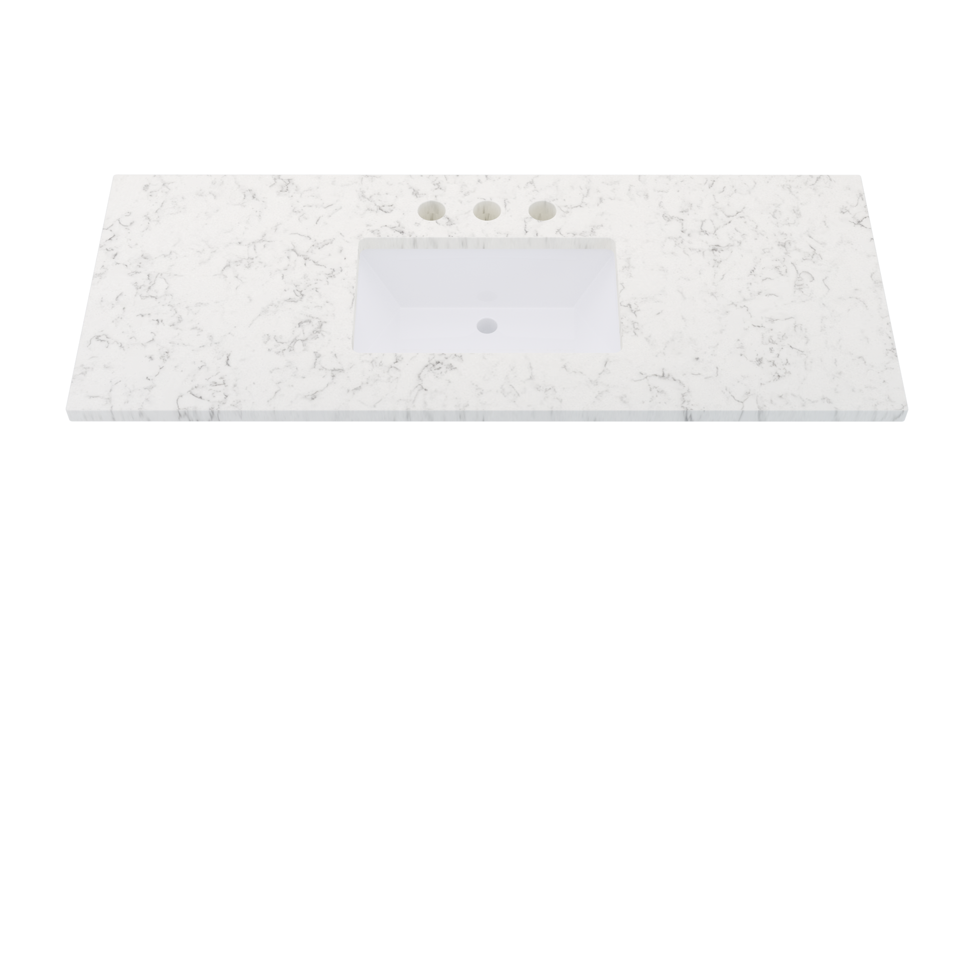 55" Vanderloc Silestone® Quartz Bathroom Vanity Top | Single Rectangle Sink | Centered in Lyra
