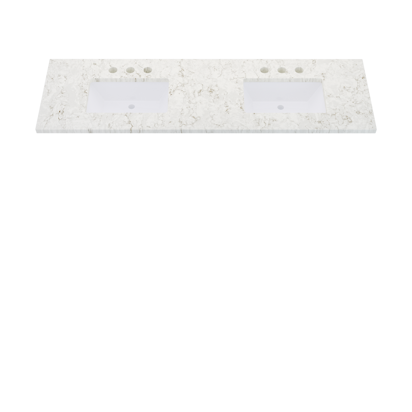 73" Vanderloc Silestone® Quartz Bathroom Vanity Top | Double Rectangle Sink | Centered in Lusso