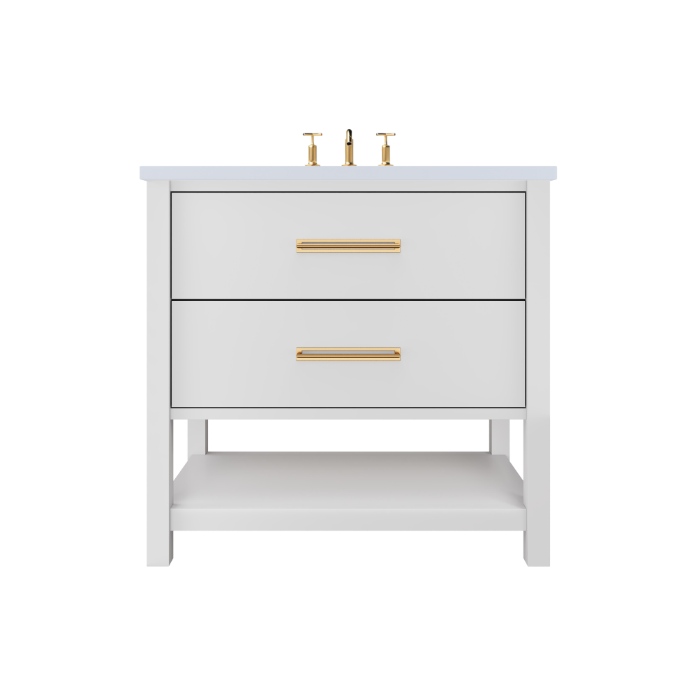 Vanderloc Kiawah Two-Drawer Single Sink 30" - Strong White