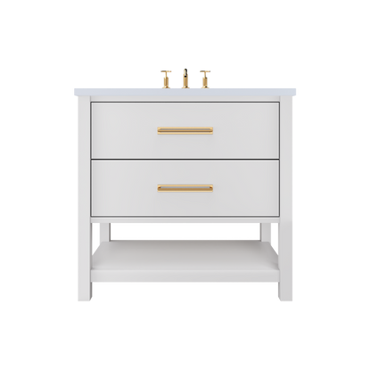 Vanderloc Kiawah Two-Drawer Single Sink 30" - Strong White