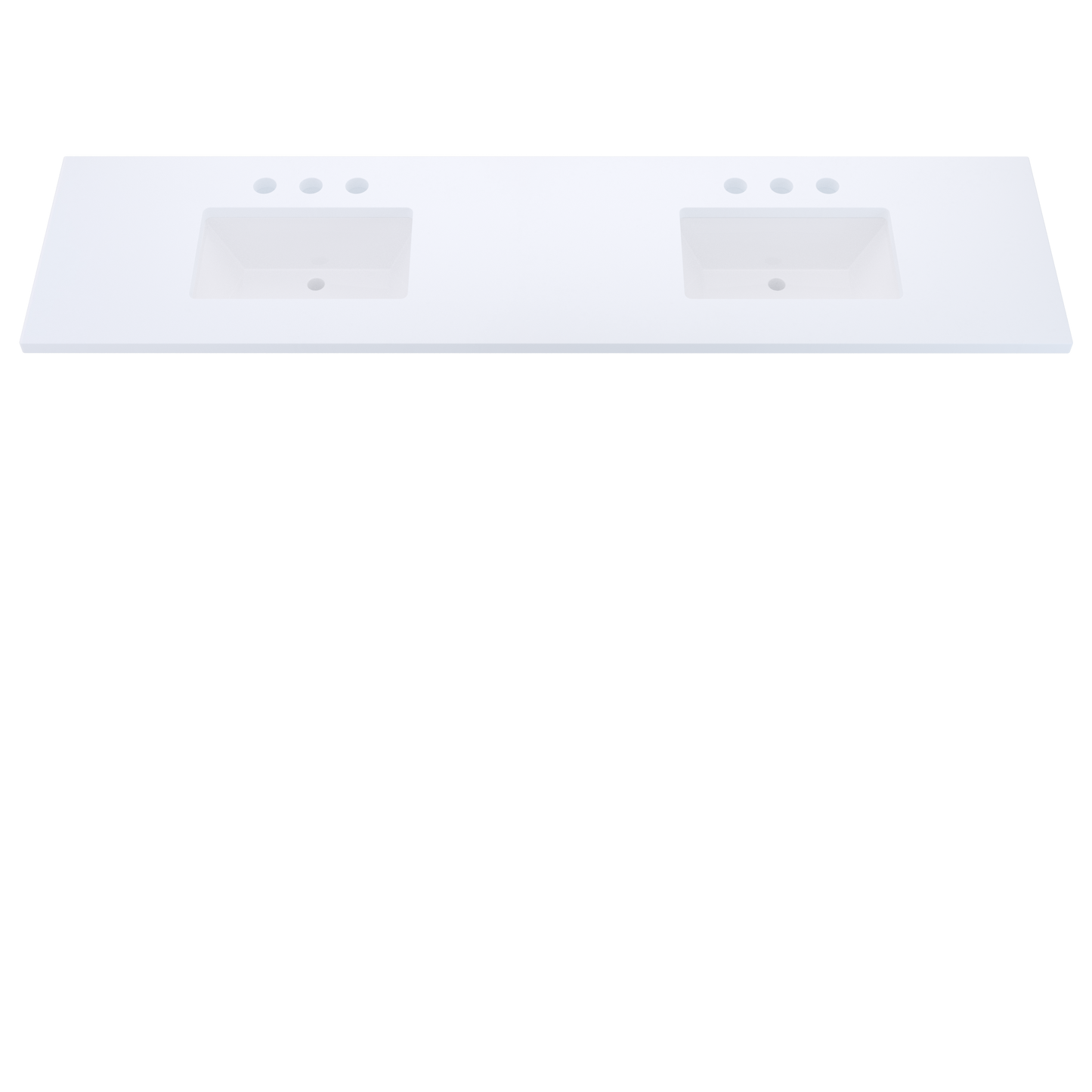 85" Vanderloc Silestone® Quartz Bathroom Vanity Top | Double Rectangle Sink | Centered in Miami White