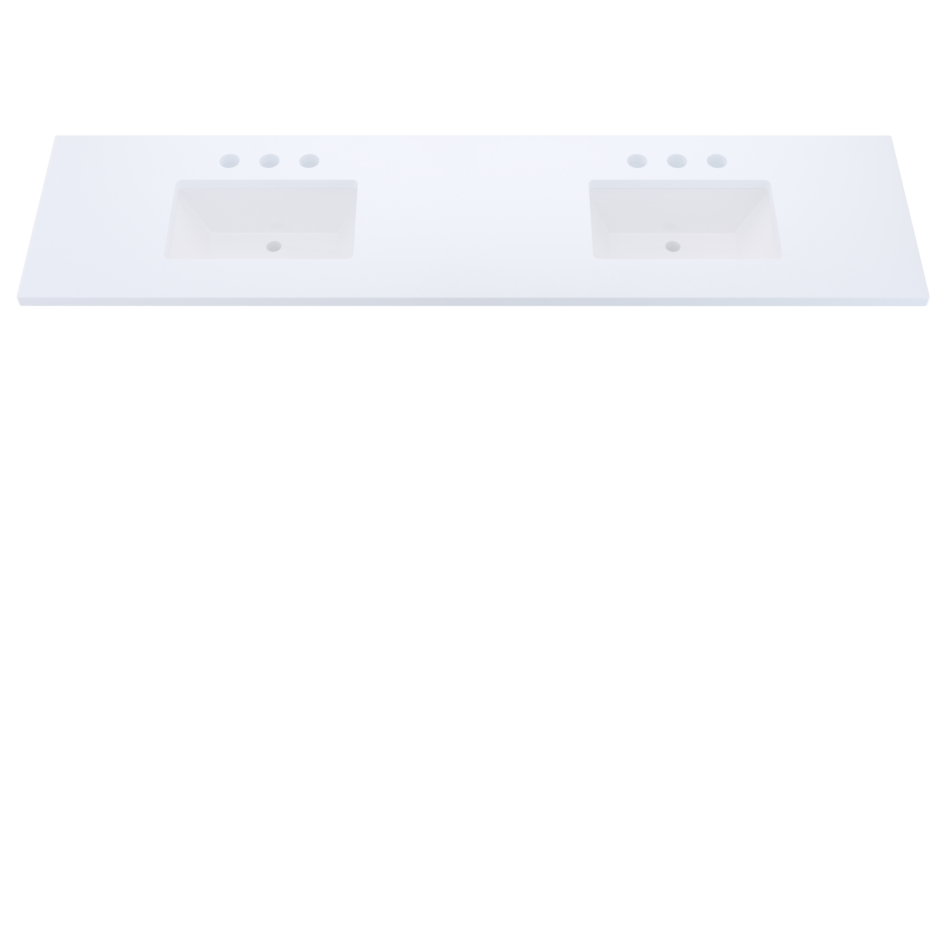 85" Vanderloc Silestone® Quartz Bathroom Vanity Top | Double Rectangle Sink | Centered in Miami White