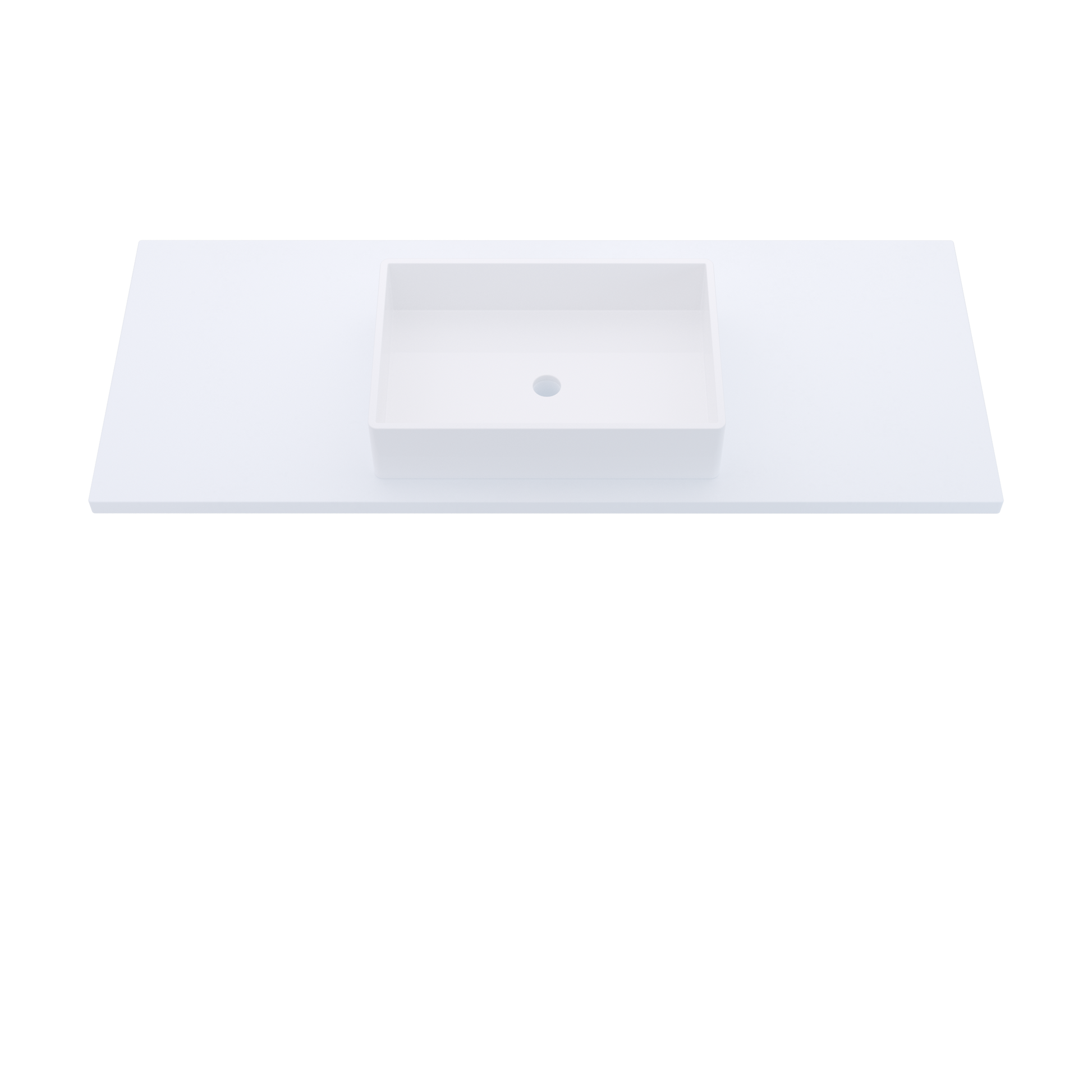 55" Vanderloc Silestone® Quartz Bathroom Vanity Top | Single Vigo Sink | Centered in Miami White