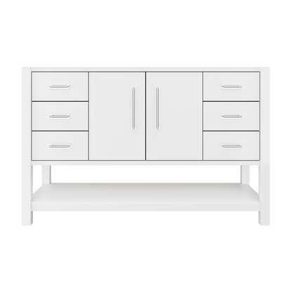 Kiawah Single Extra-Wide Bath Vanity 54in Pure White Polished Chrome