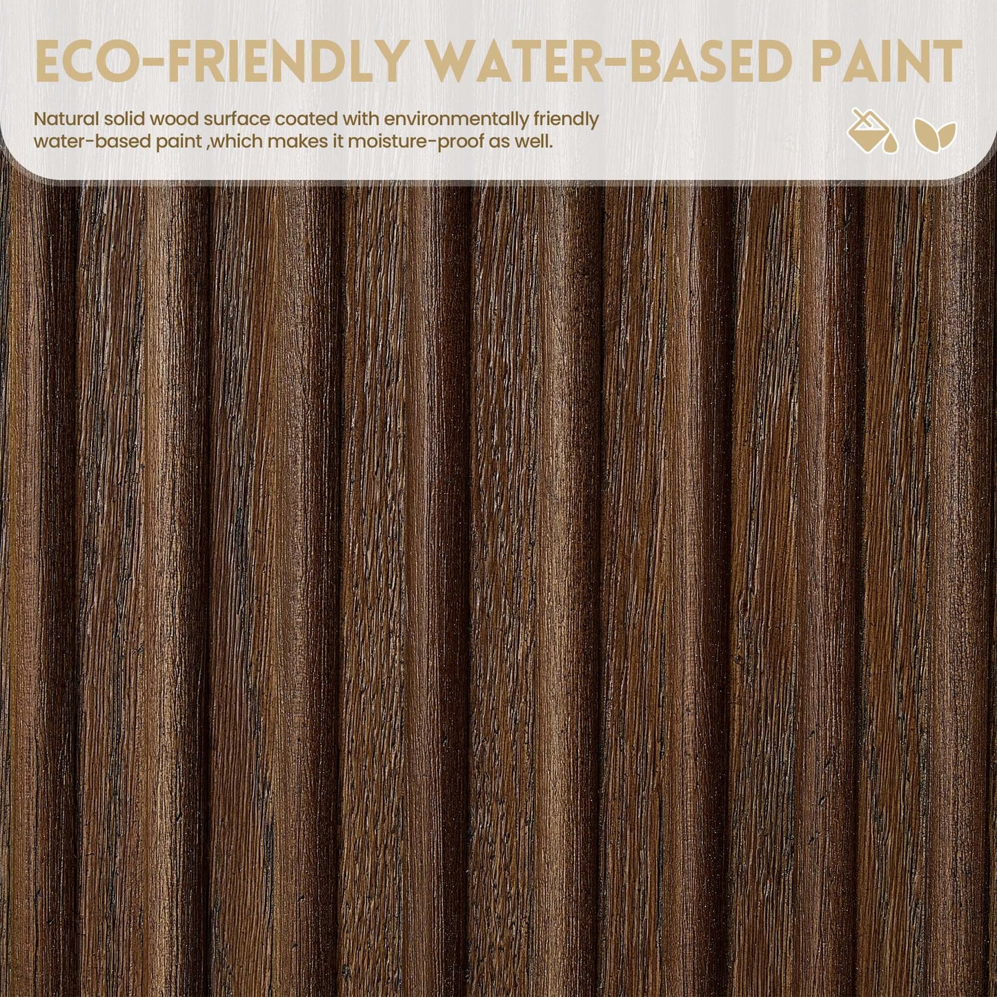Eco-friendly water-based paint on natural solid wood surface, highlighting the sustainability and durability of materials used in design.