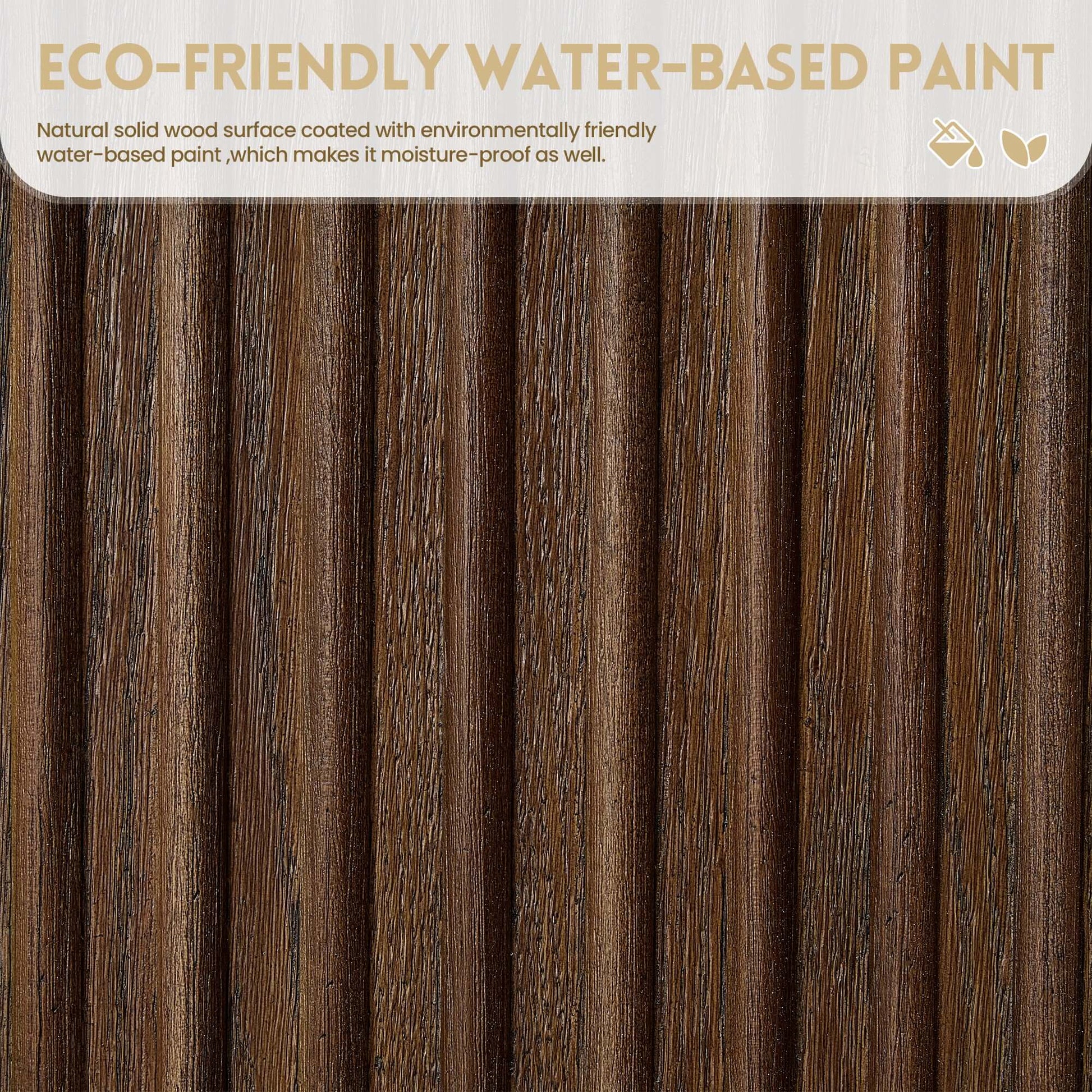 Eco-friendly water-based paint on natural solid wood surface, highlighting the sustainability and durability of materials used in design.