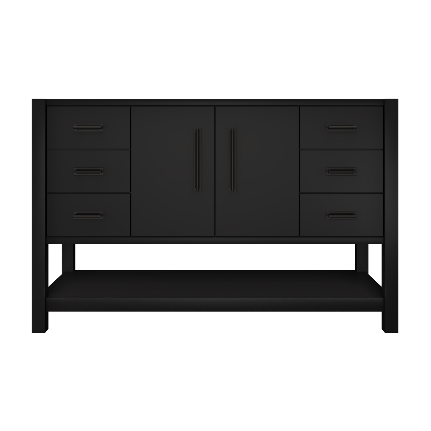 Kiawah Single Extra-Wide Bath Vanity 54in Noir Matte Black