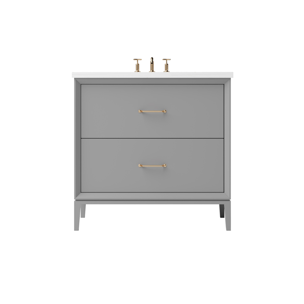 Vanderloc Alexandra Two-Drawer Single Sink 30" - Platinum Gray