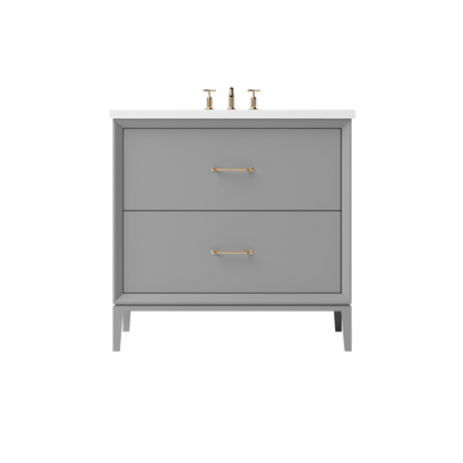 Vanderloc Alexandra Two-Drawer Single Sink 30" - Platinum Gray