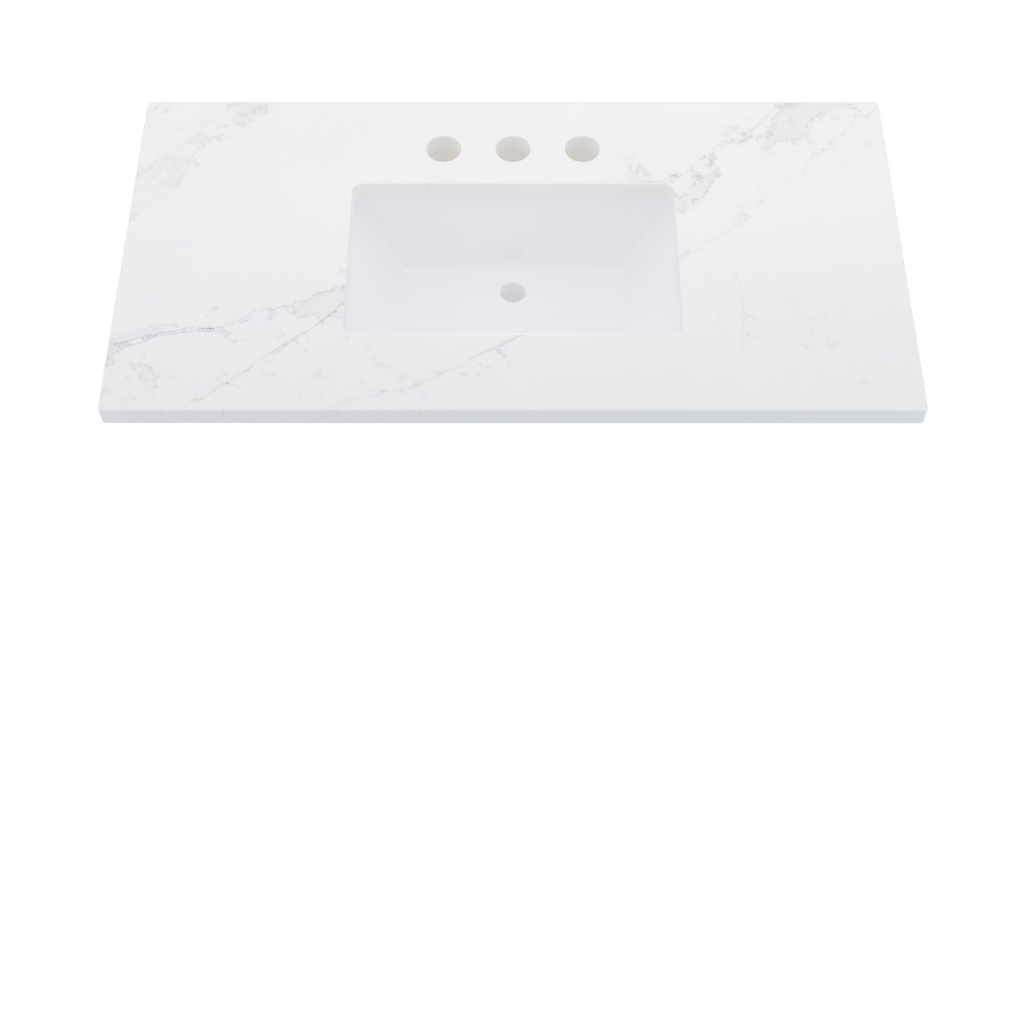43" Vanderloc Silestone® Quartz Bathroom Vanity Top | Single Rectangle Sink | Centered in Et Calacatta Gold