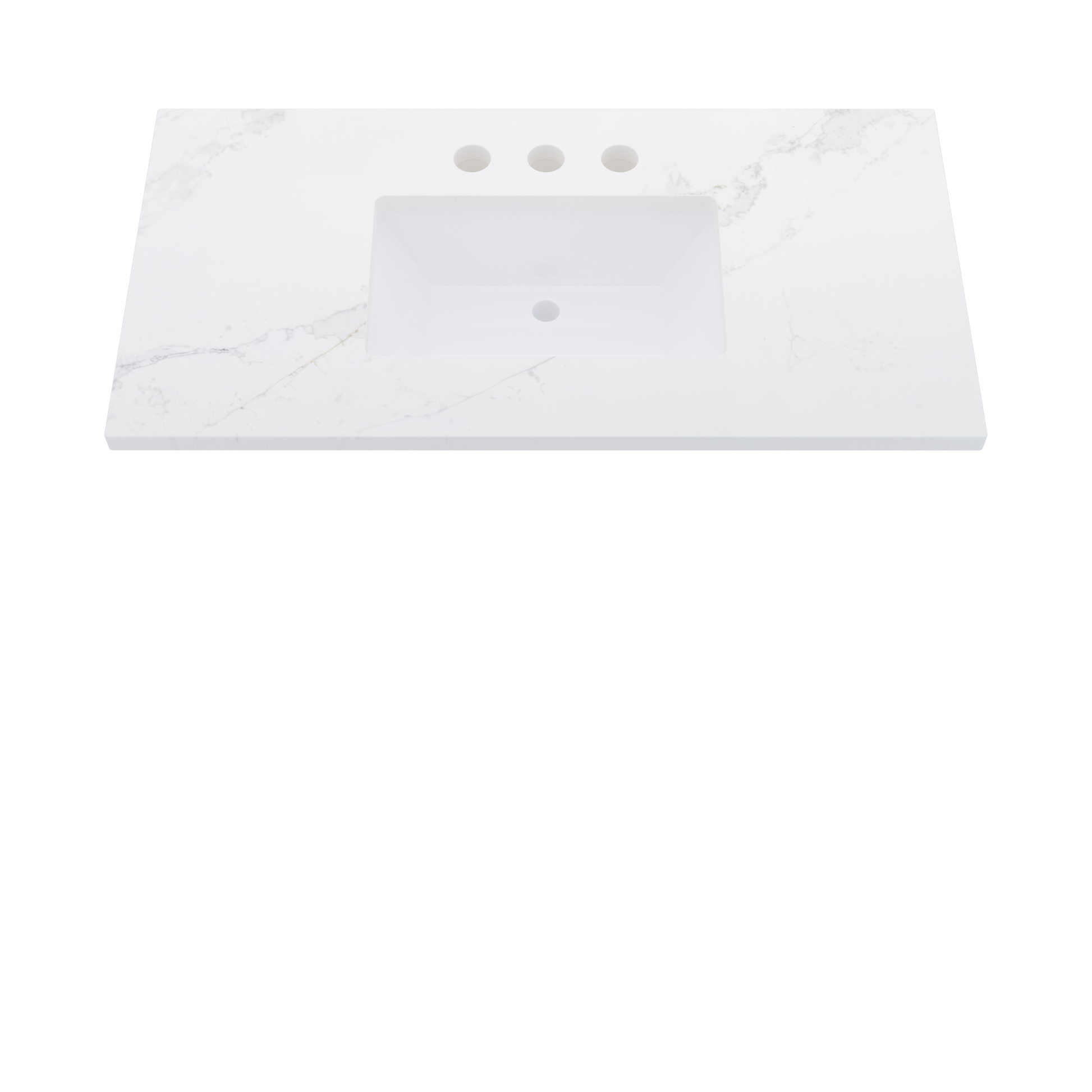 43" Vanderloc Silestone® Quartz Bathroom Vanity Top | Single Rectangle Sink | Centered in Et Calacatta Gold
