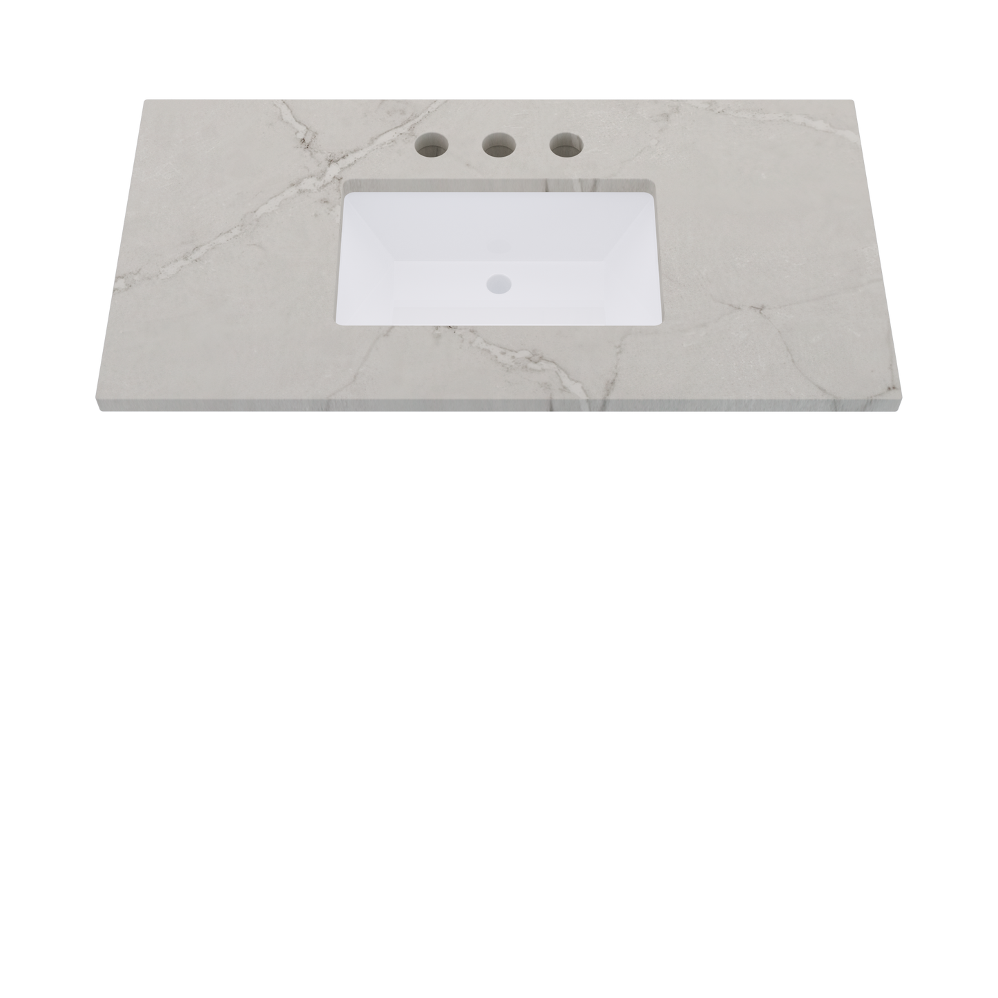 43" Vanderloc Silestone® Quartz Bathroom Vanity Top | Single Rectangle Sink | Centered in Victorian Silver