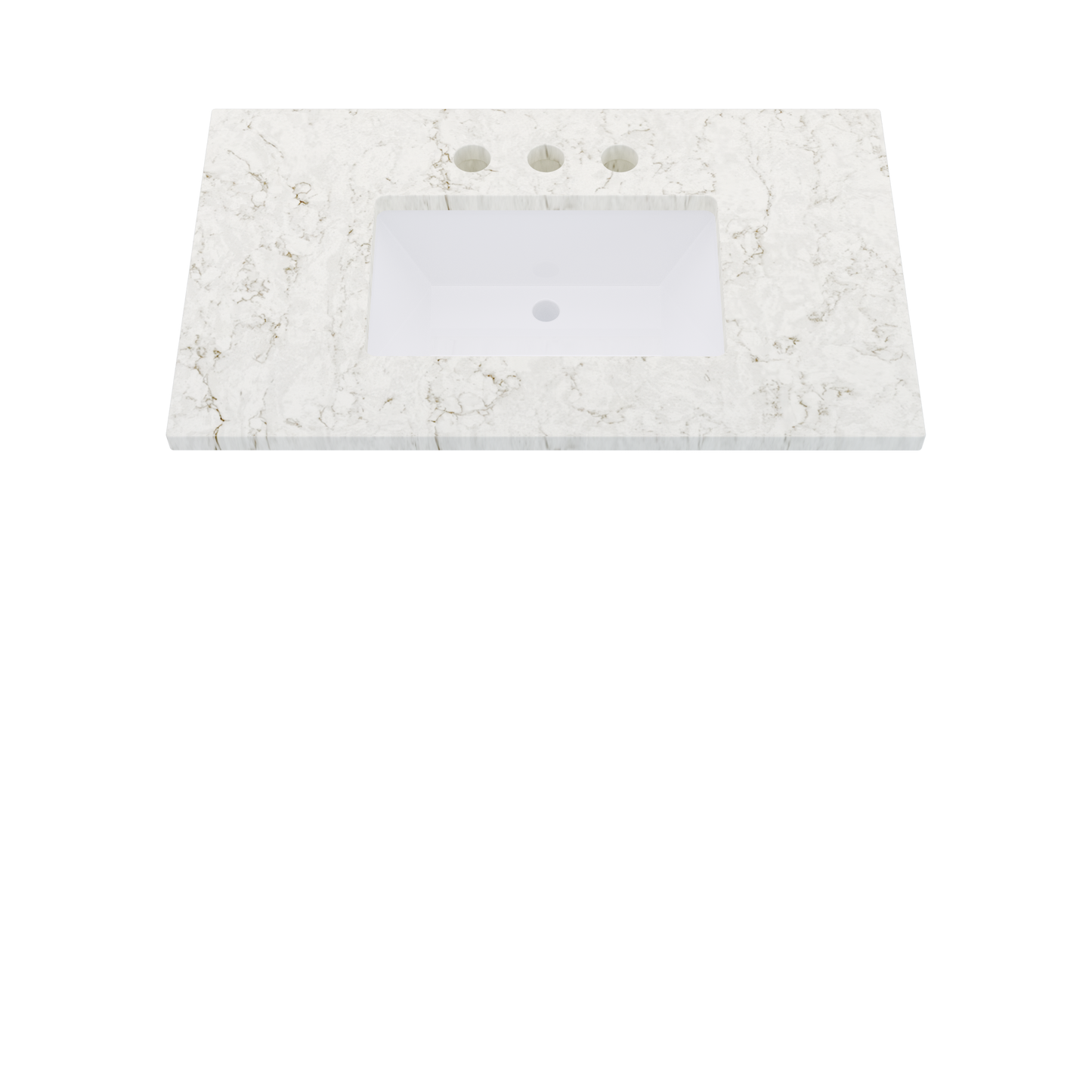 37" Vanderloc Silestone® Quartz Bathroom Vanity Top | Single Rectangle Sink | Centered in Lusso