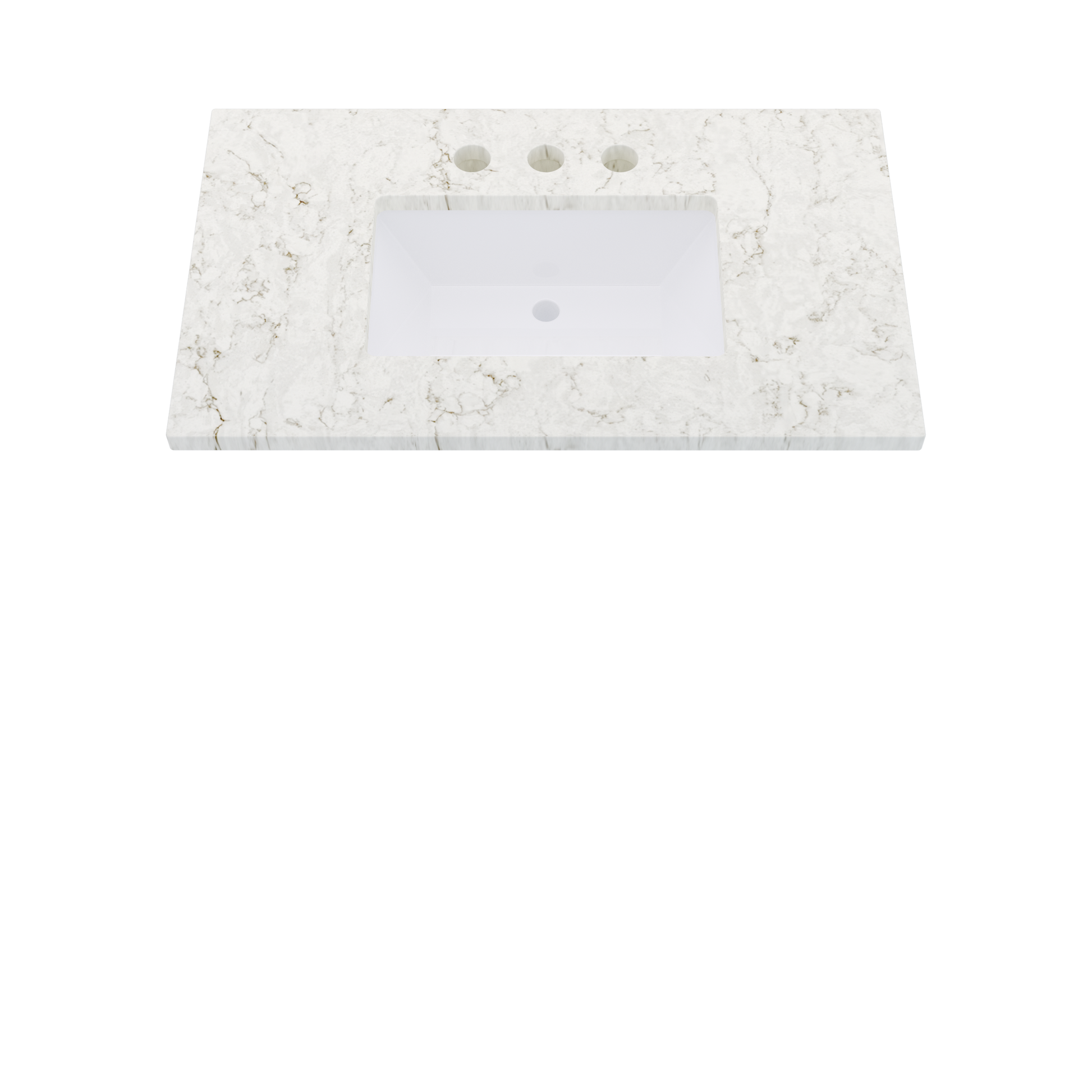 37" Vanderloc Silestone® Quartz Bathroom Vanity Top | Single Rectangle Sink | Centered in Lusso