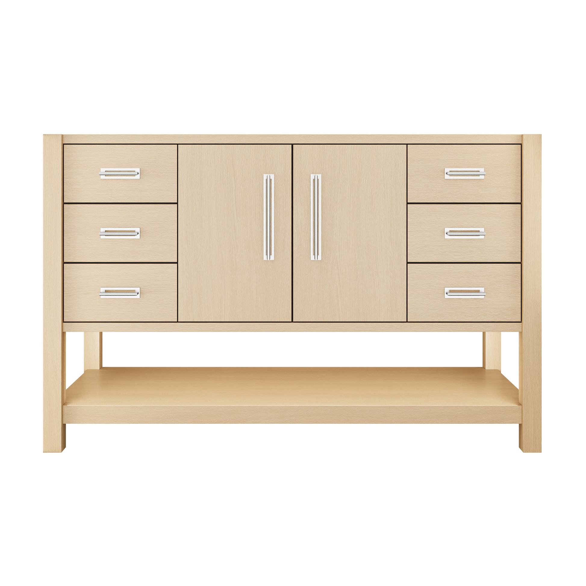 Kiawah Single Extra-Wide Bath Vanity 54in Natural Weathered Polished Chrome