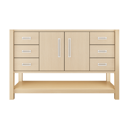 Kiawah Single Extra-Wide Bath Vanity 54in Natural Weathered Polished Chrome