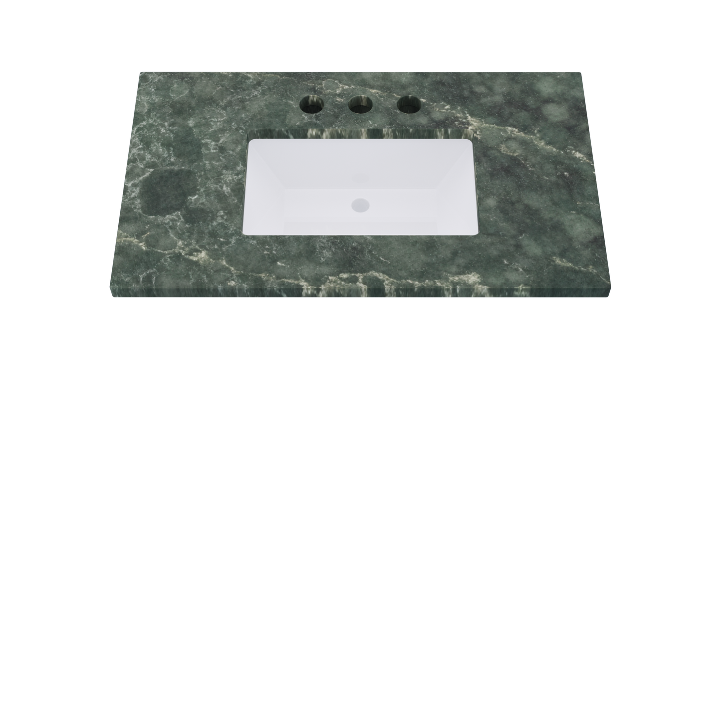 37" Vanderloc Silestone® Quartz Bathroom Vanity Top | Single Rectangle Sink | Centered in Jardin Emerald