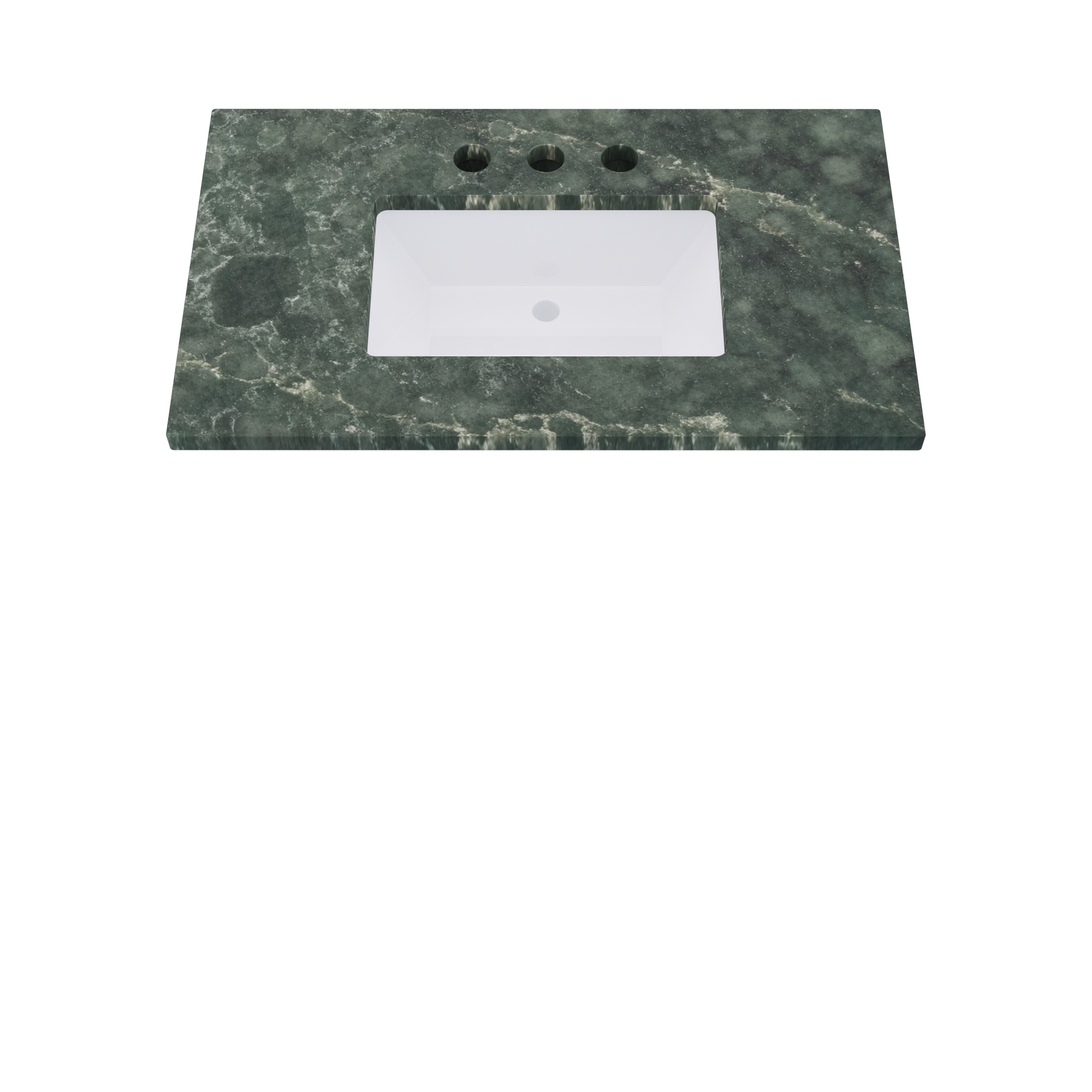 37" Vanderloc Silestone® Quartz Bathroom Vanity Top | Single Rectangle Sink | Centered in Jardin Emerald