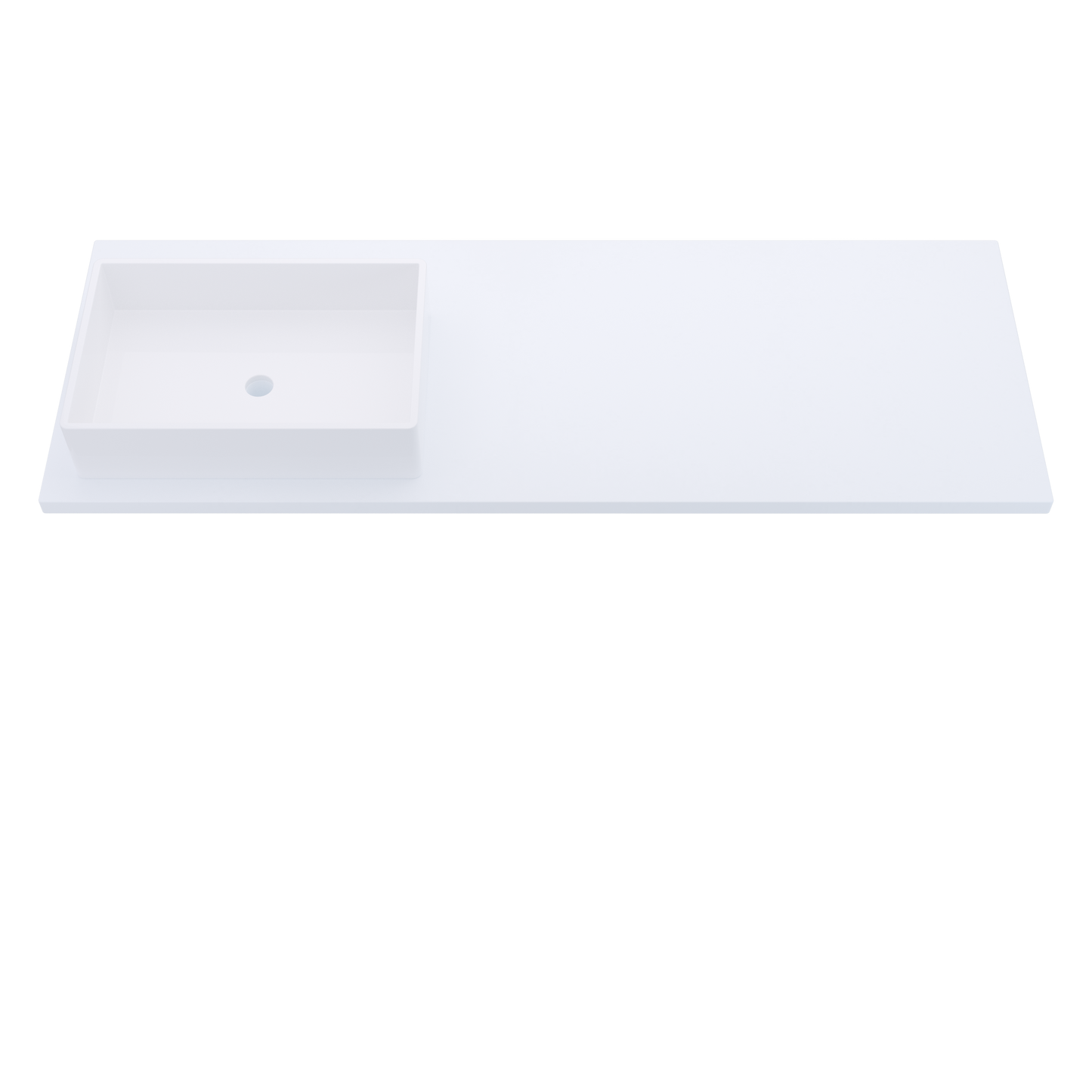61" Vanderloc Silestone® Quartz Bathroom Vanity Top | Single Rectangle Sink | Offset in Miami White