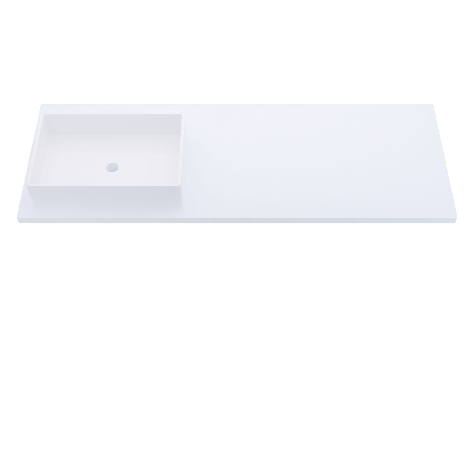 61" Vanderloc Silestone® Quartz Bathroom Vanity Top | Single Rectangle Sink | Offset in Miami White