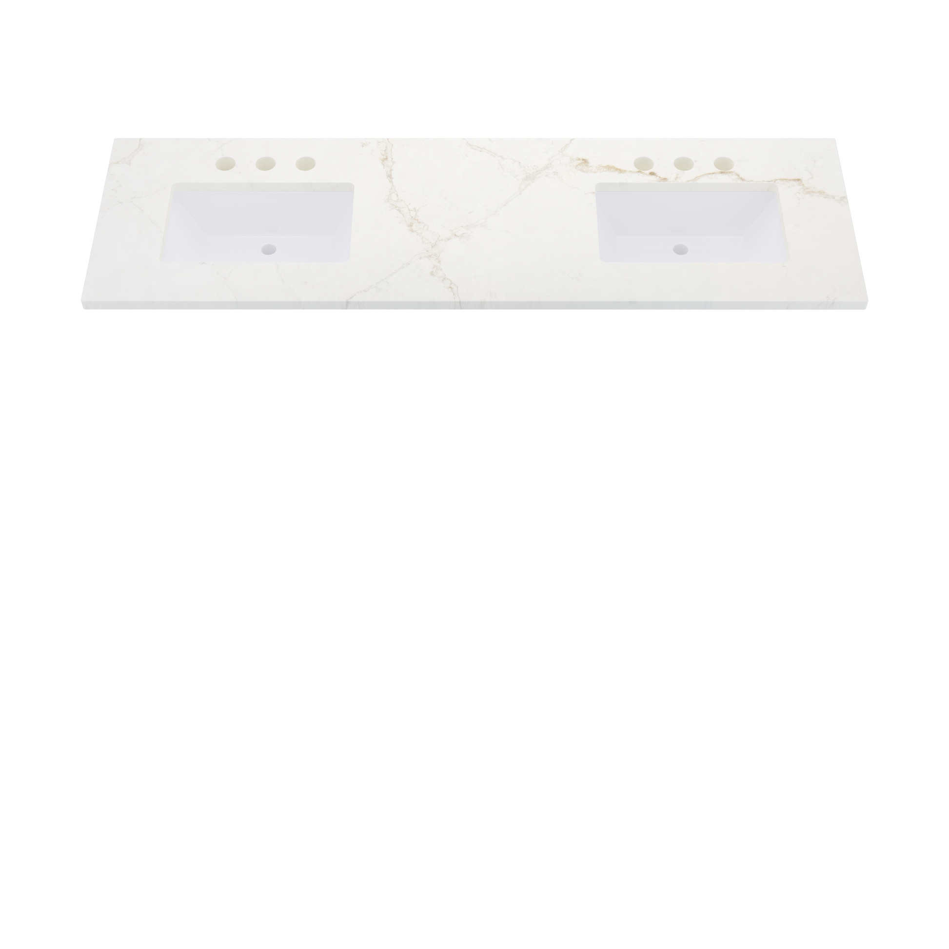 73" Vanderloc Silestone® Quartz Bathroom Vanity Top | Double Rectangle Sink | Offset in Blanc Elysee