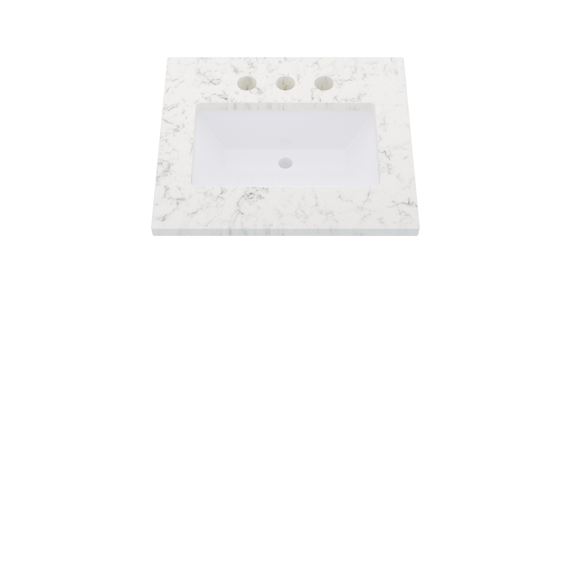 25" Vanderloc Silestone® Quartz Bathroom Vanity Top | Single Rectangle Sink | Centered in Lyra