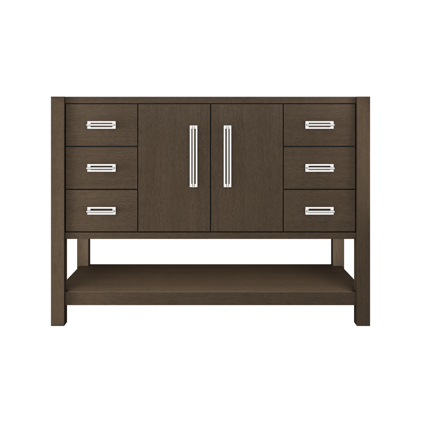 Kiawah Single Extra-Wide Bath Vanity 48in Russet Shadow Polished Chrome