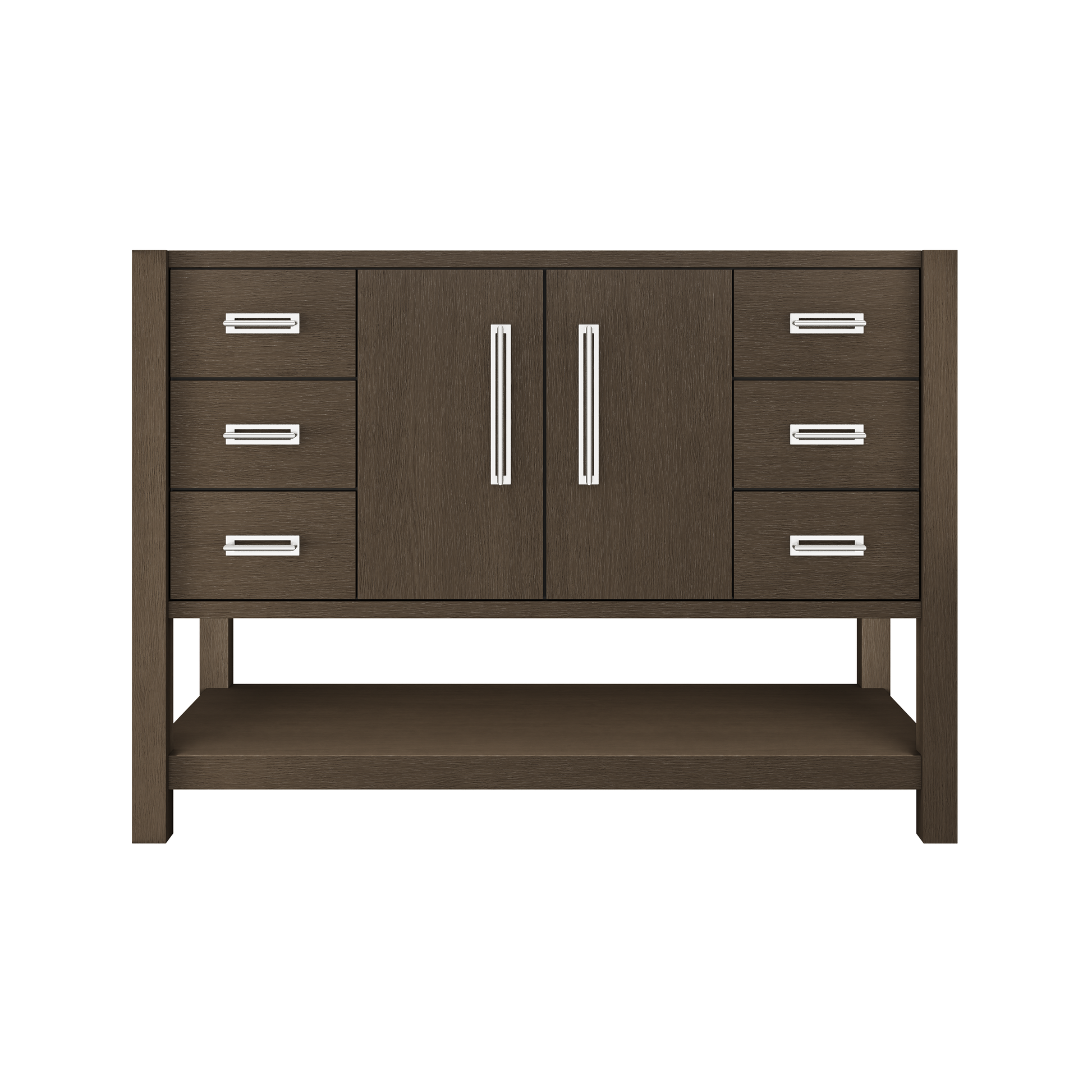 Kiawah Single Extra-Wide Bath Vanity 48in Russet Shadow Polished Chrome