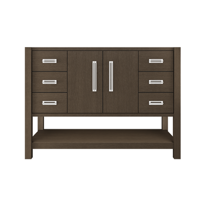 Kiawah Single Extra-Wide Bath Vanity 48in Russet Shadow Polished Chrome