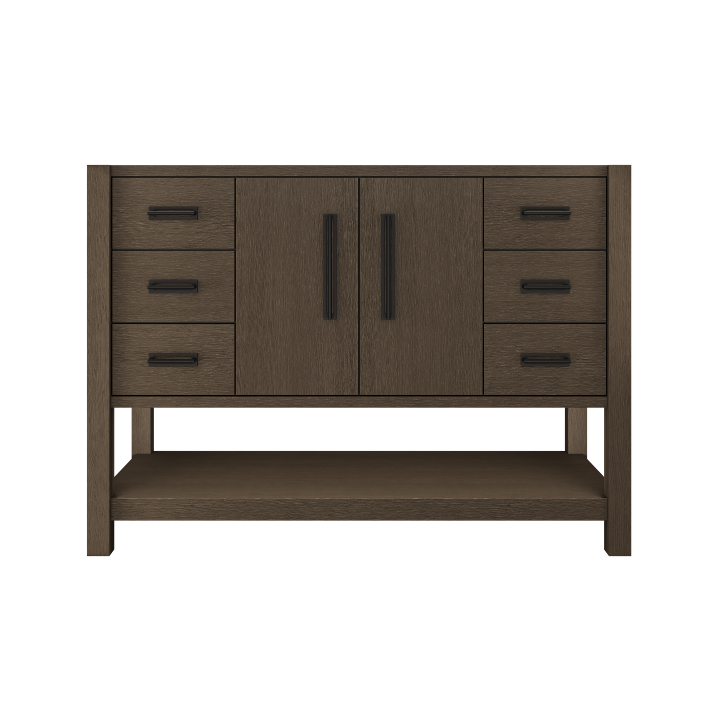 Kiawah Single Extra-Wide Bath Vanity 48in Russet Shadow Matte Black