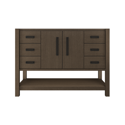 Kiawah Single Extra-Wide Bath Vanity 48in Russet Shadow Matte Black