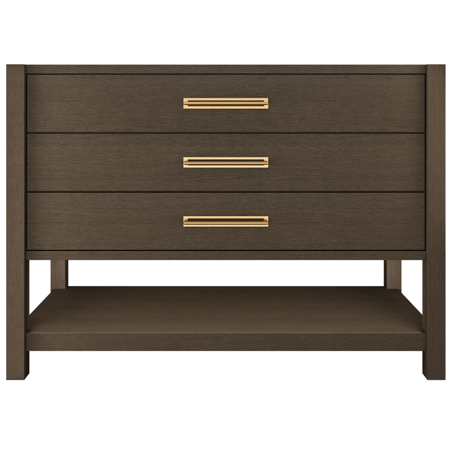 Kiawah 3-Drawer Single Bath Vanity 48in Russet Shadow Satin Gold