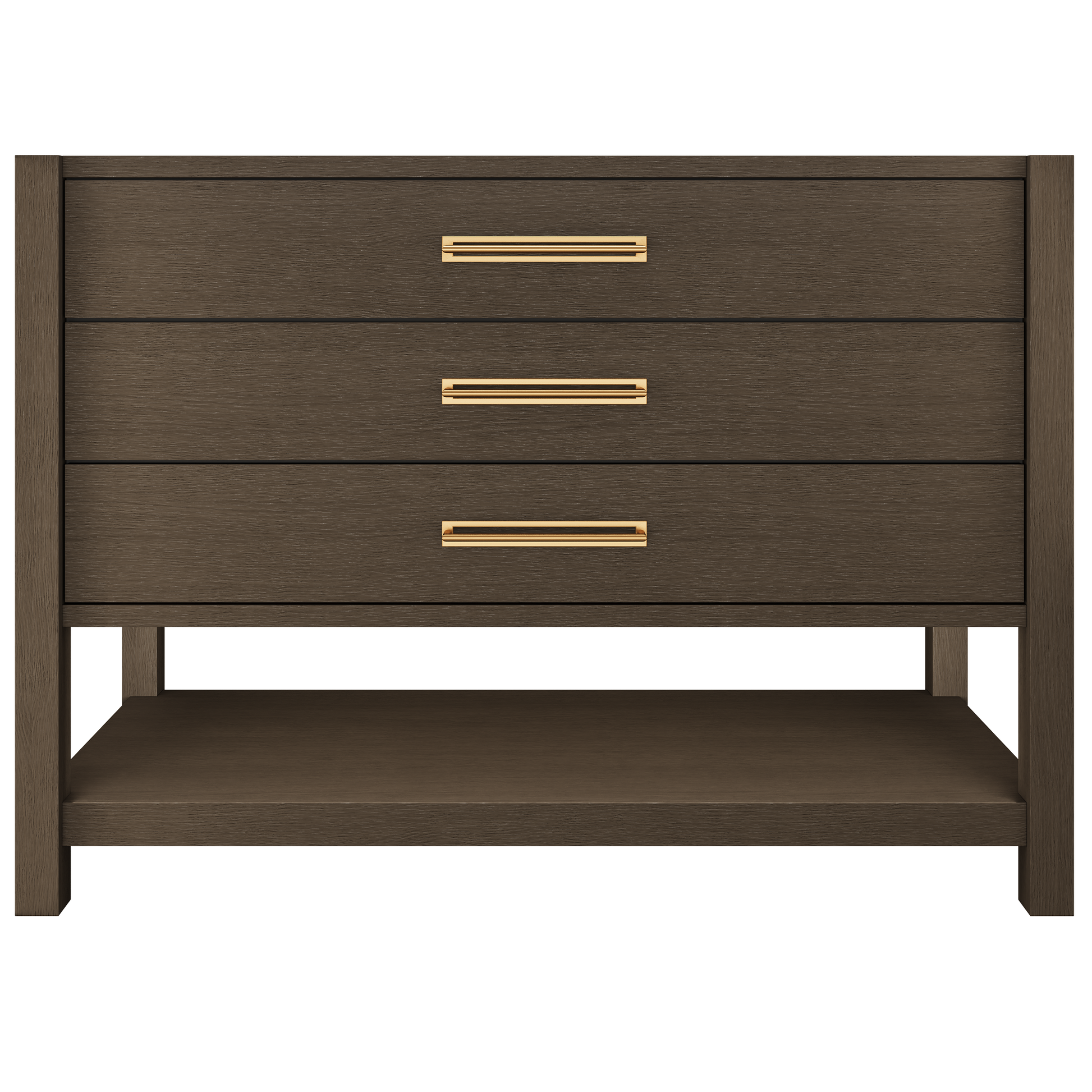Kiawah 3-Drawer Single Bath Vanity 48in Russet Shadow Satin Gold