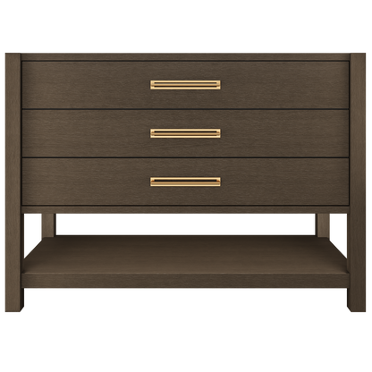 Kiawah 3-Drawer Single Bath Vanity 48in Russet Shadow Satin Gold