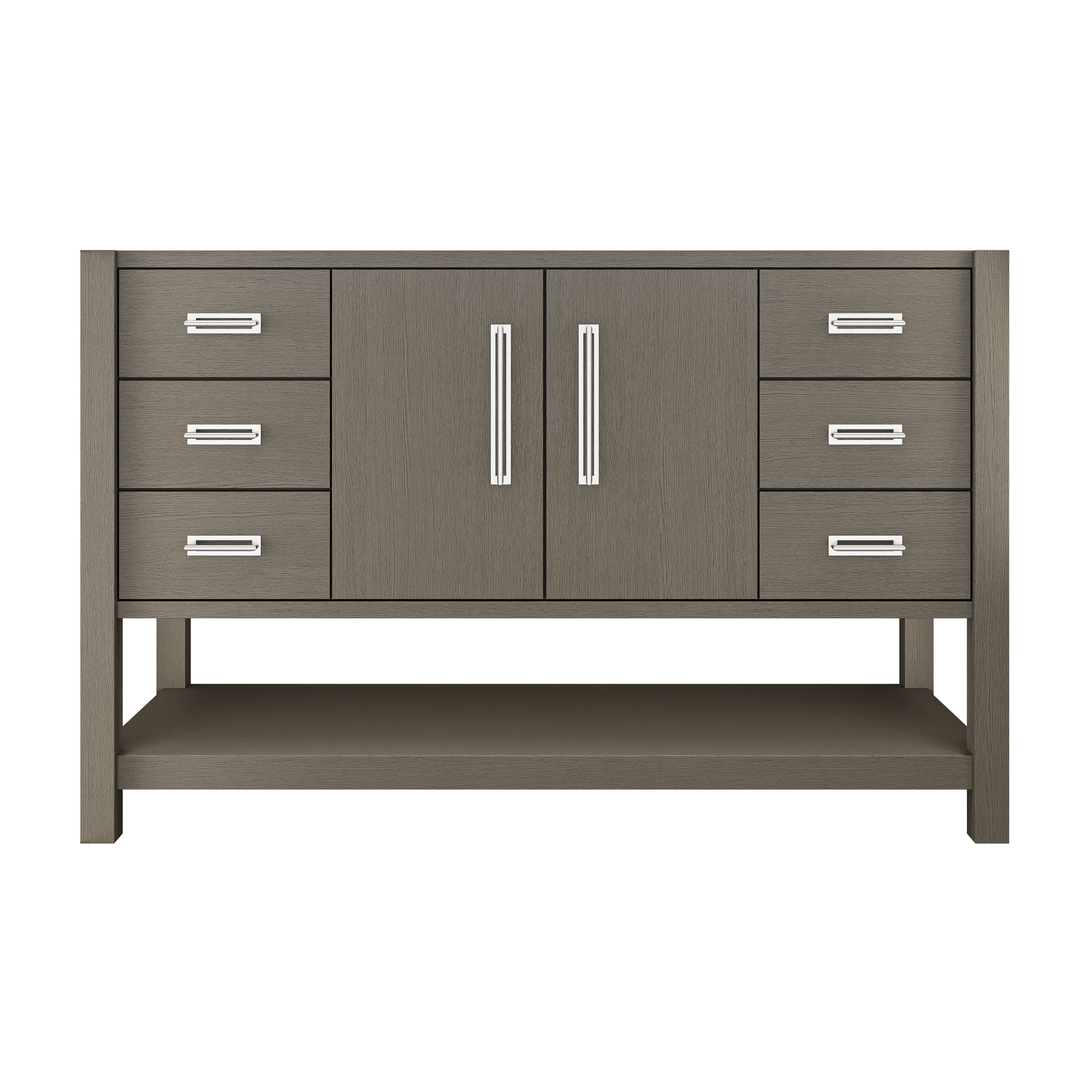 Kiawah Single Extra-Wide Bath Vanity 54in Gray Weathered Polished Chrome