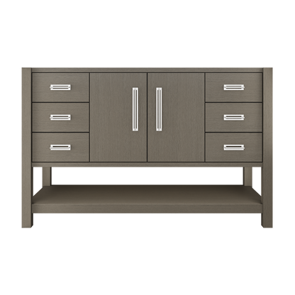 Kiawah Single Extra-Wide Bath Vanity 54in Gray Weathered Polished Chrome