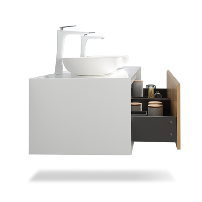 Tona Fiona 72 Floating Bathroom Vanity in Fumed Oak
