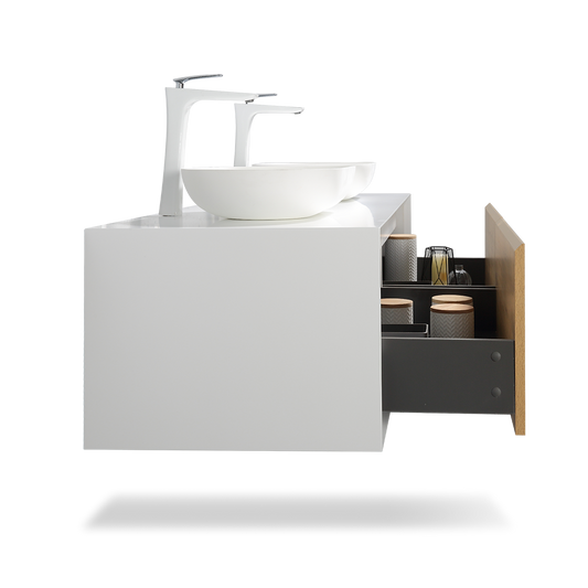 Tona Fiona 72 Floating Bathroom Vanity in Fumed Oak