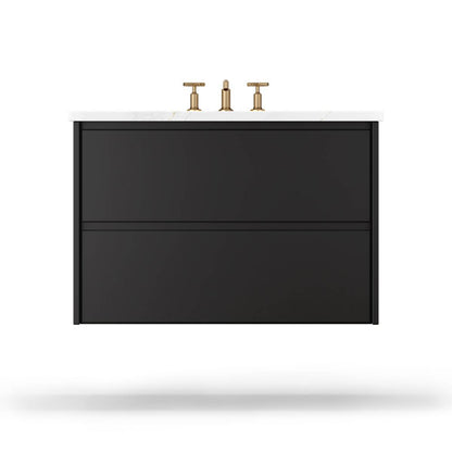 Gilded Two-Drawer Single Bath Floating Vanity