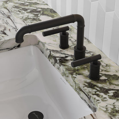 Swiss Madison Avallon 8-inch widespread bathroom faucet in Matte Black, SM-BF86MB