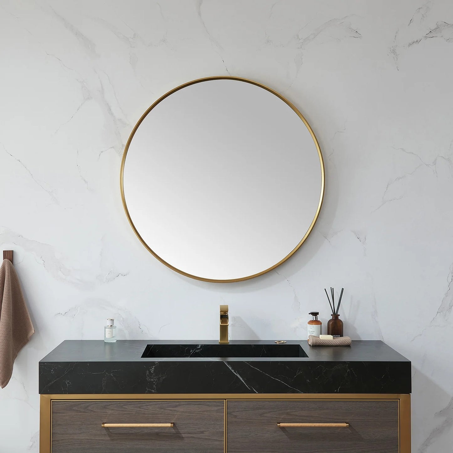 Vinnova Cascante 35.4-inch bathroom vanity in Brushed Gold — view 2