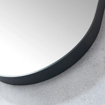 Vinnova, Luarca 18 in. W x 48 in. H Oval Metal Wall Mirror in Brushed Black