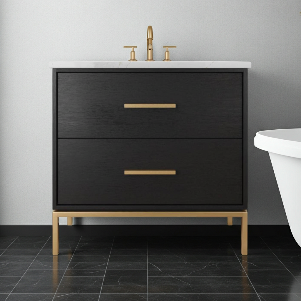 Vanderloc Rift White Oak Two-Drawer Single Bath Vanity